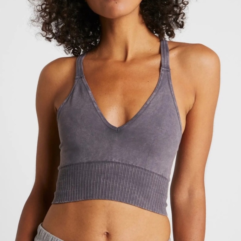 FREE PEOPLE Good Karma Crop Tank GREY M/L $48 - Picture 1 of 16